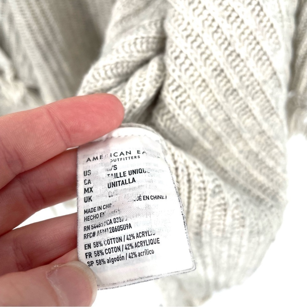 American Eagle AEO Fringe Ribbed Cape Cardigan - Picture 7 of 7